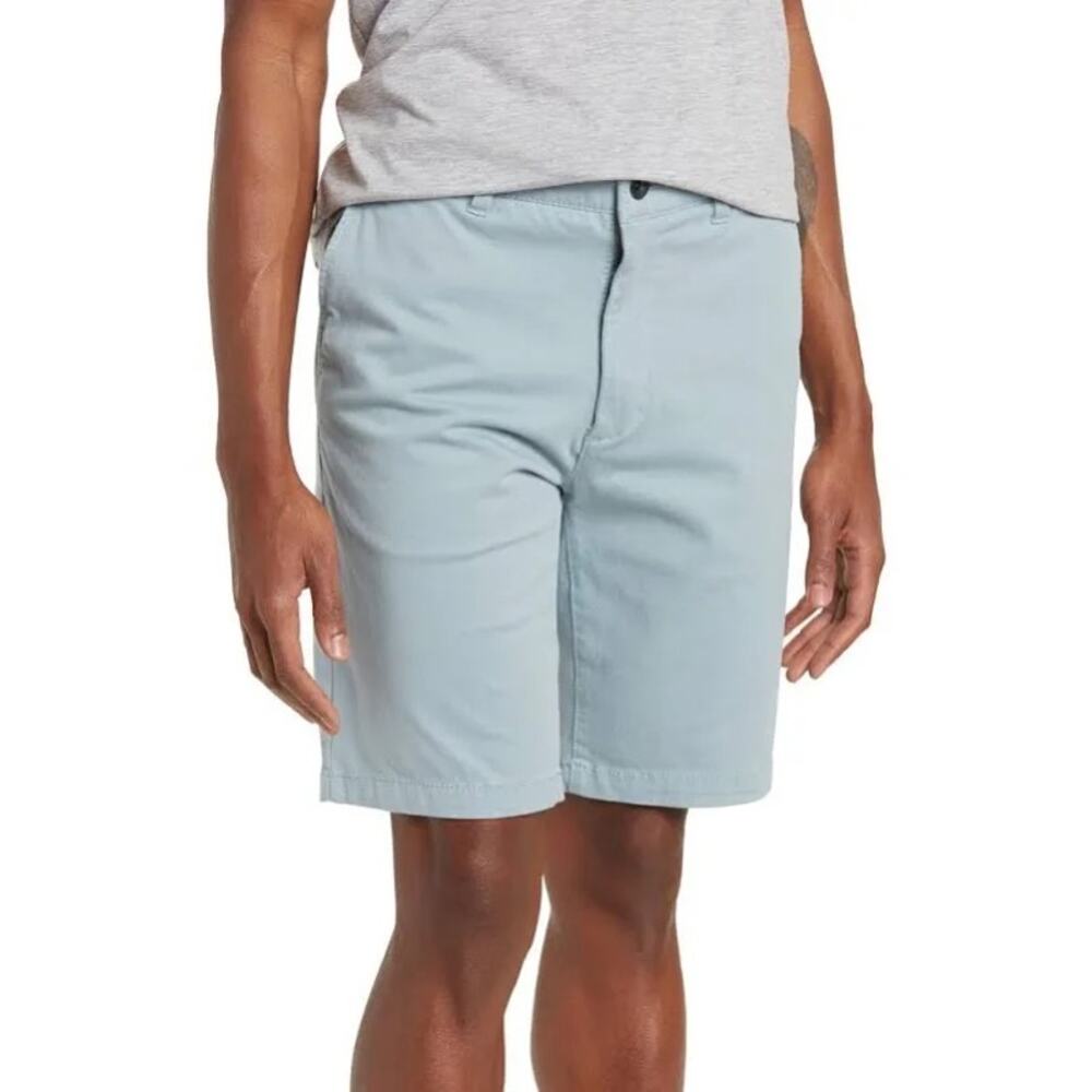 Union Comfort Flex Knit Twill Classic Stretch Chino Shorts Lacquer Blue 30 NWT